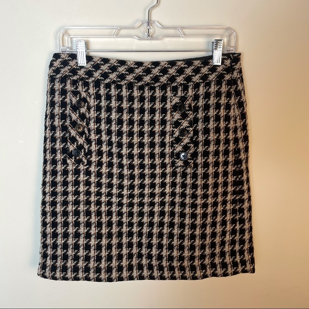 the LOFT Houndstooth Schoolgirl Style Y2K Mini Pencil Skirt Size 2